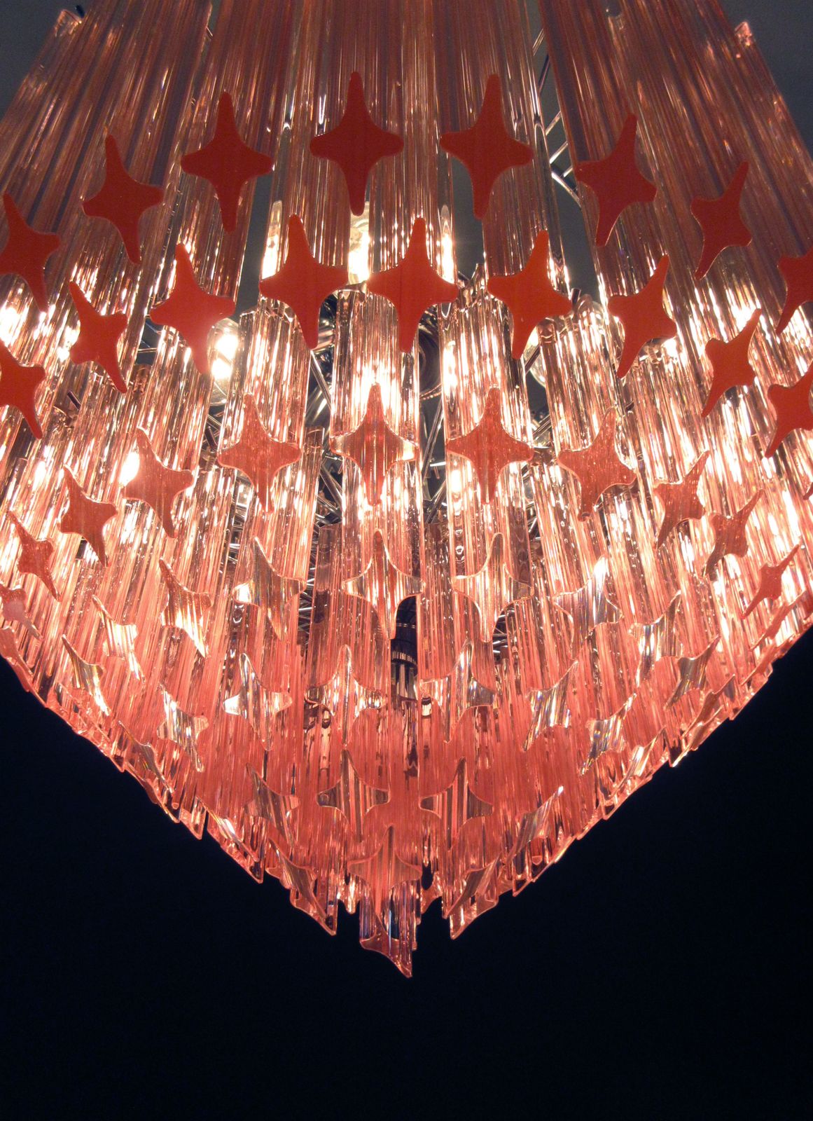 Modern Quadriedri Murano Glass Chandelier   163 Pink Prism Quadriedri photo furniture