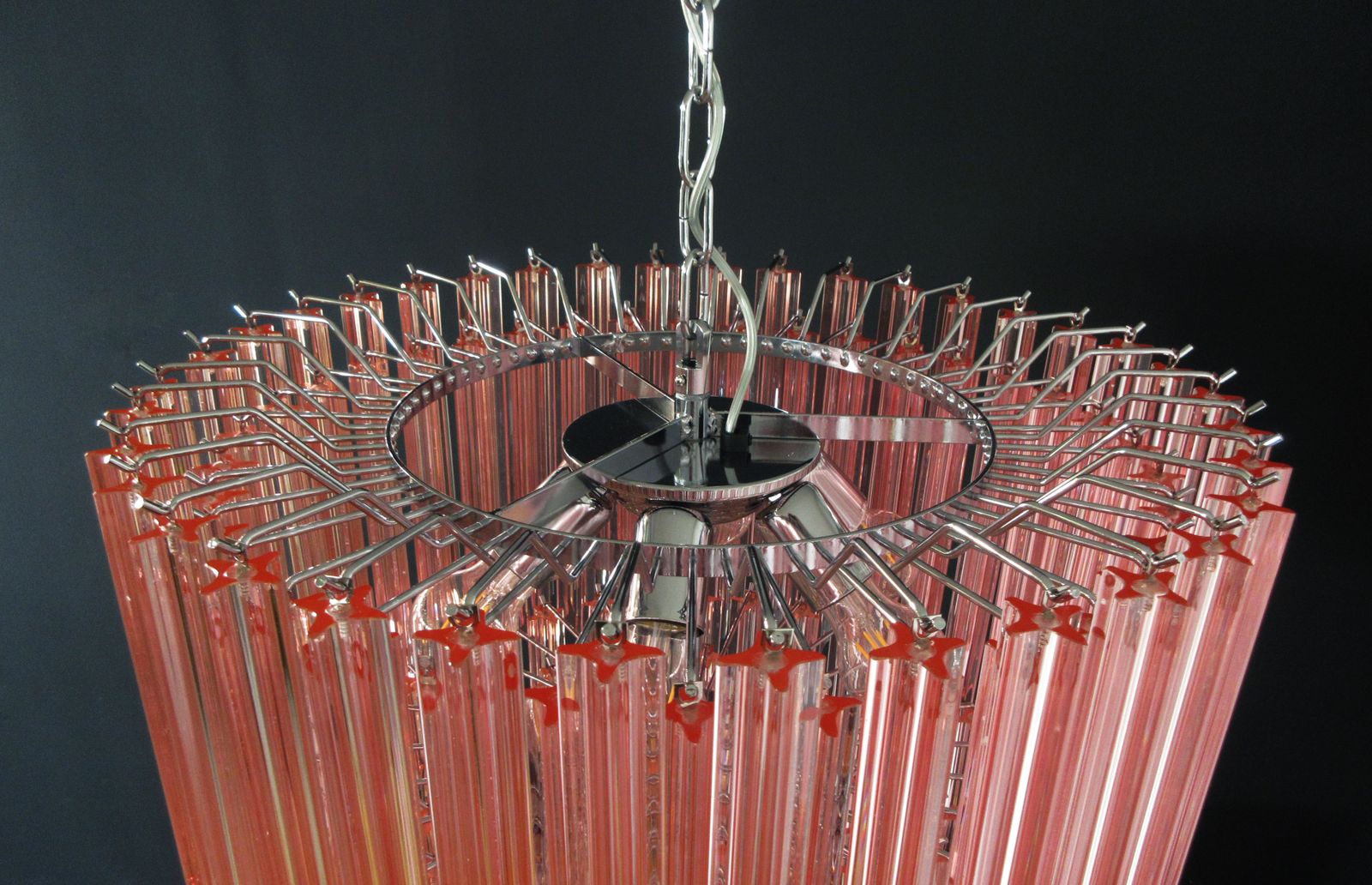 Modern Quadriedri Murano Glass Chandelier   163 Pink Prism Quadriedri photo vinterior