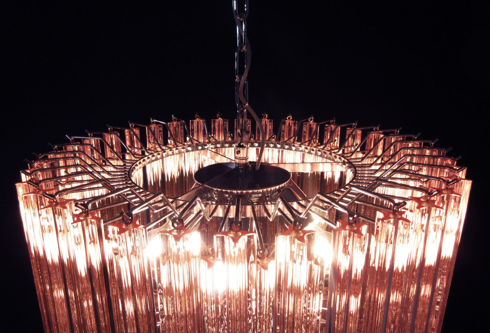 Lighting Modern Quadriedri Murano Glass Chandelier   163 Pink Prism Quadriedri photo