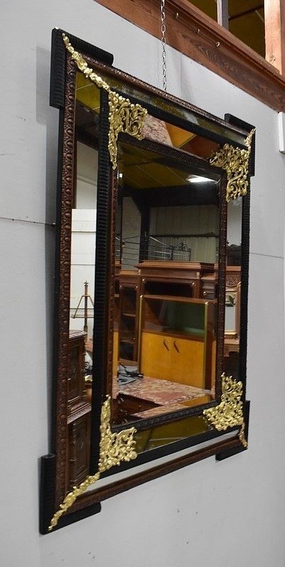Large Rectangular Mirror, Louis XIV Style, Napoleon III Period  19th photo furniture