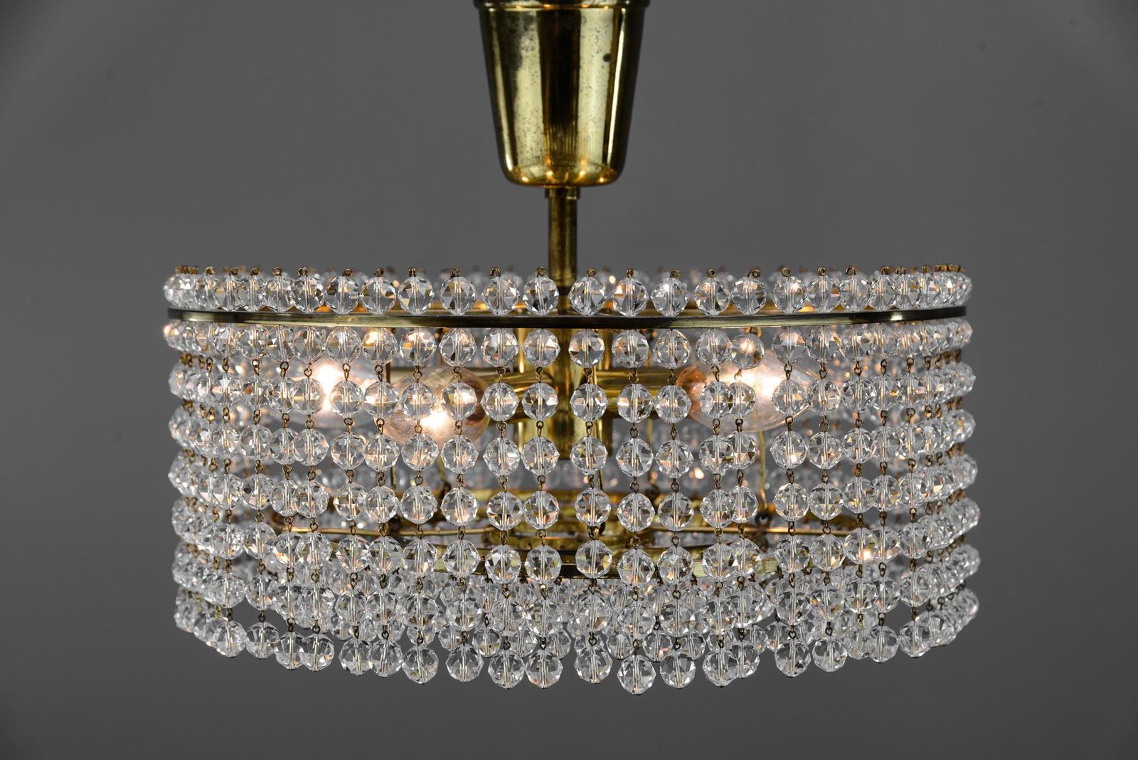 photo for sale J.L Lobmeyr Chandelier With Crystal Glass, Austria, 1960s