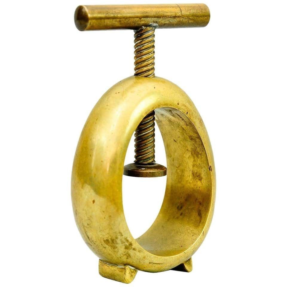 Carl Auböck Midcentury Brass Nut Cracker, Austria, 1950s Signatured