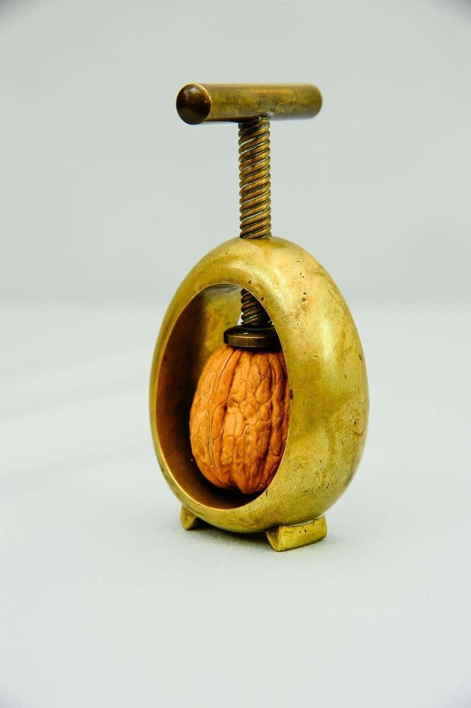 Carl Auböck Midcentury Brass Nut Cracker, Austria, 1950s Signatured photo vinterior
