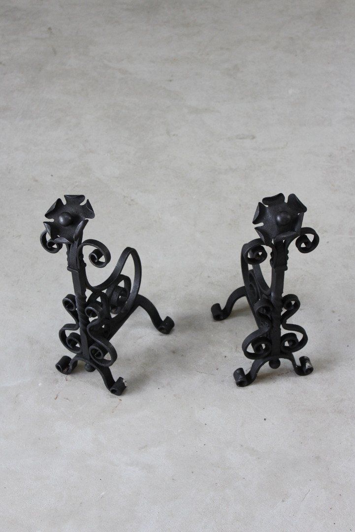 Pair Arts & Crafts Andirons. photo furniture