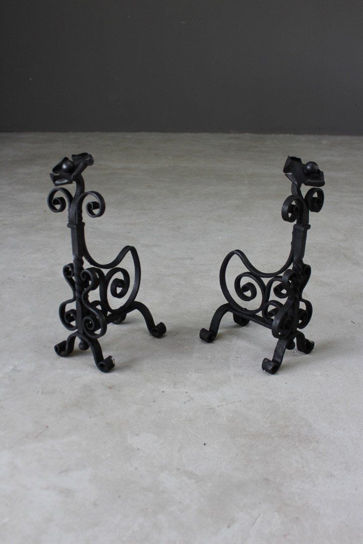 Pair Arts & Crafts Andirons. photo vinterior