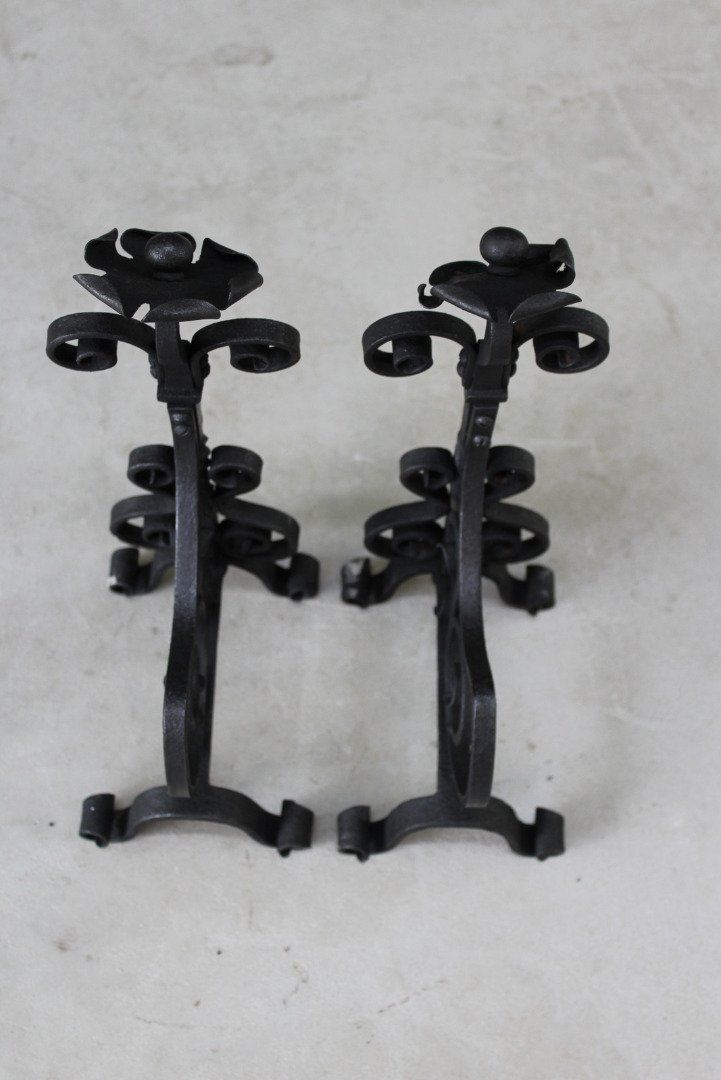 photo furniture Pair Arts & Crafts Andirons.