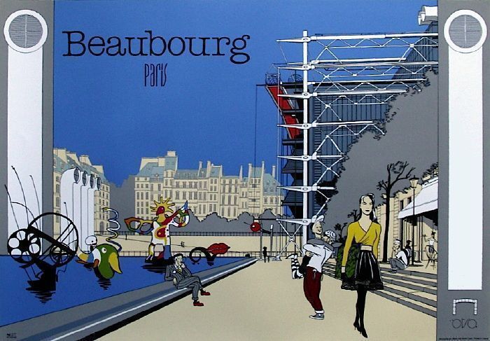 Otso Screen Printing Poster Paris Beaubourg