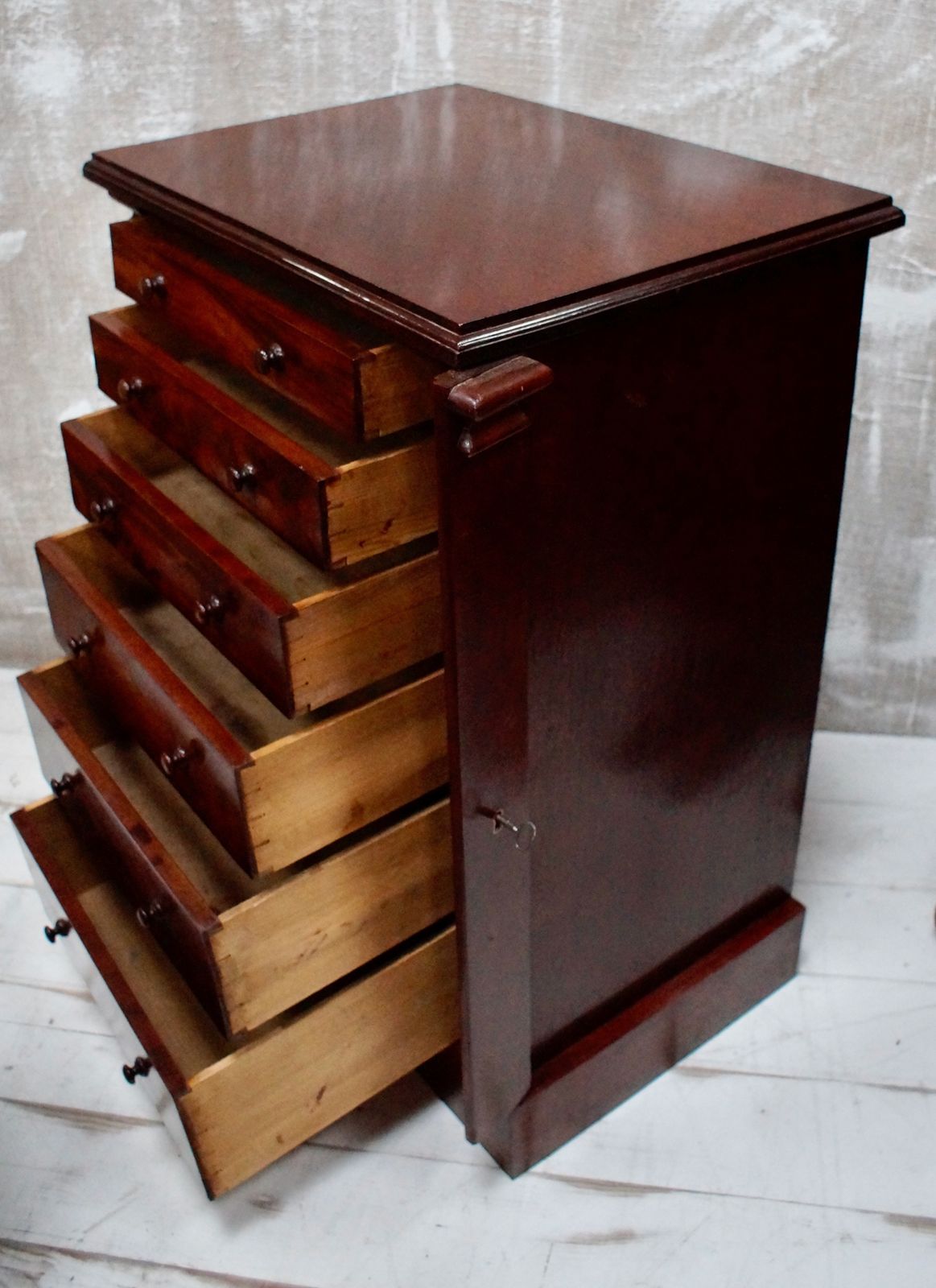 photo for sale Victorian Flame Mahogany Wellington Chest