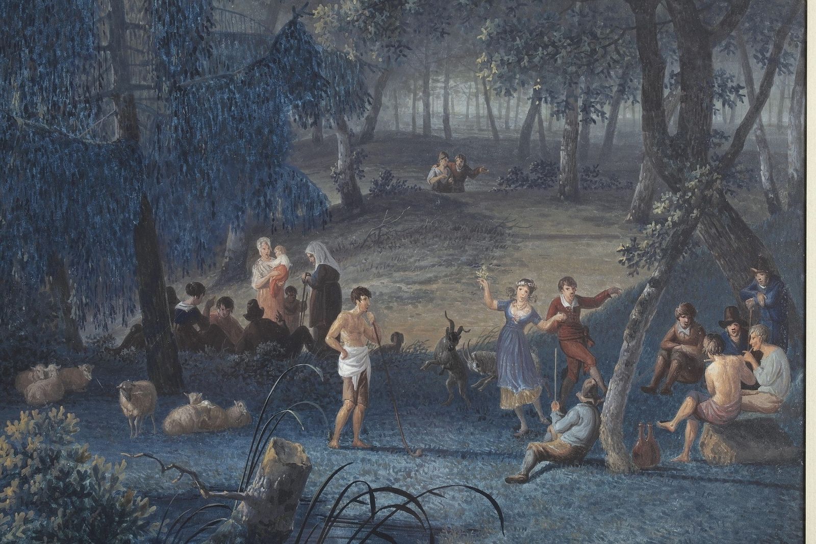 « Paysage au moulin » et « Pastorale », gouaches sur papier photo 5074.0