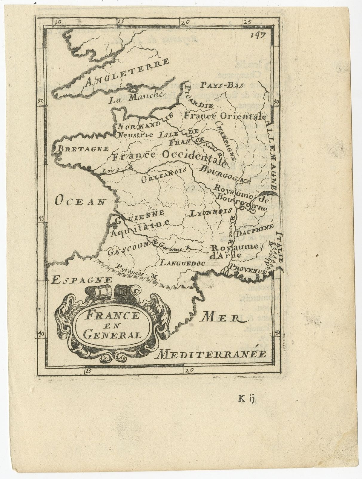 Antique Map Of France By Mallet (C.1683)