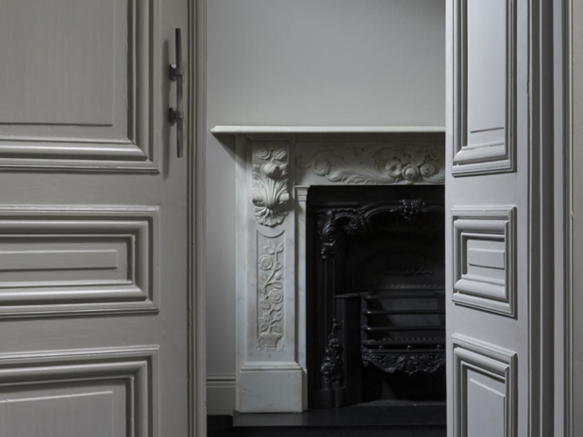 Original Beautifully Carved Victorian Marble Surround photo for sale