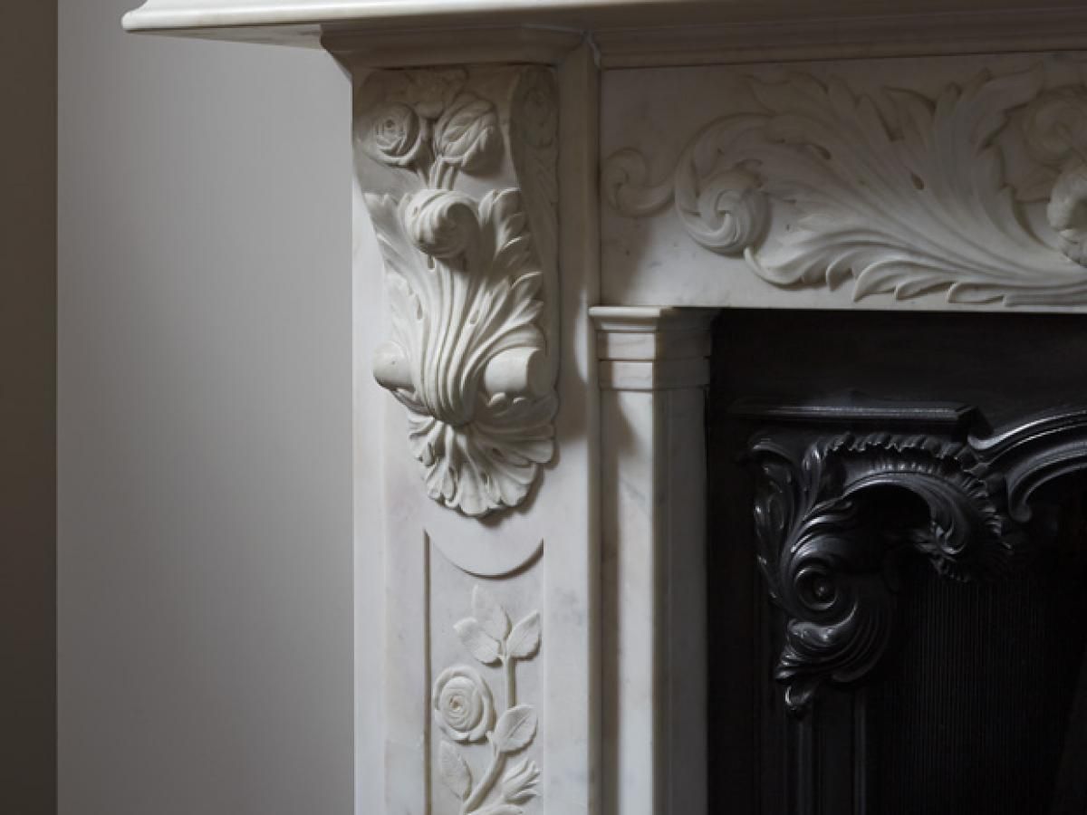 Original Beautifully Carved Victorian Marble Surround photo Home Fixtures
