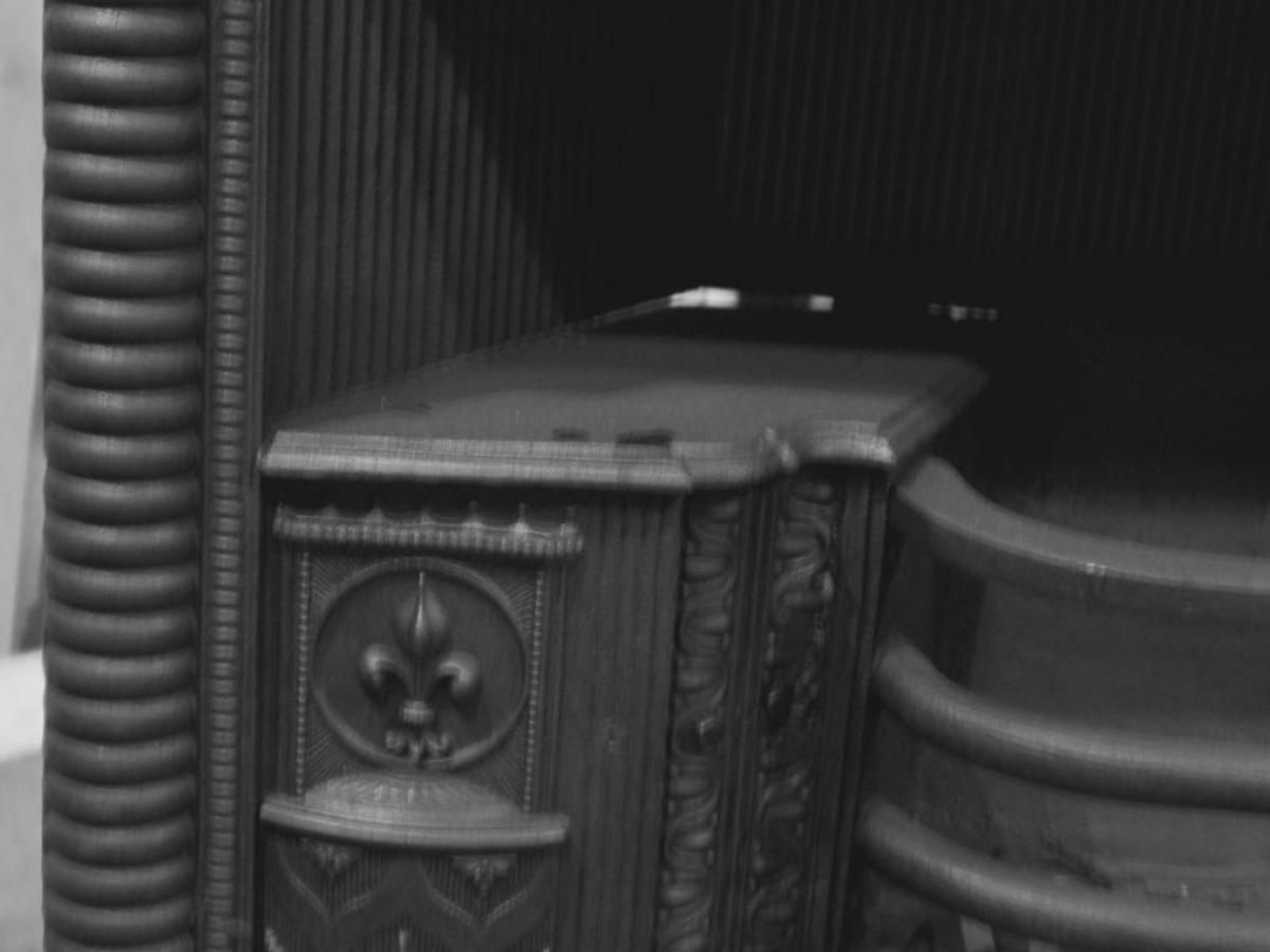 Original Antique Scottish Georgian Cast Iron Fireplace photo for sale