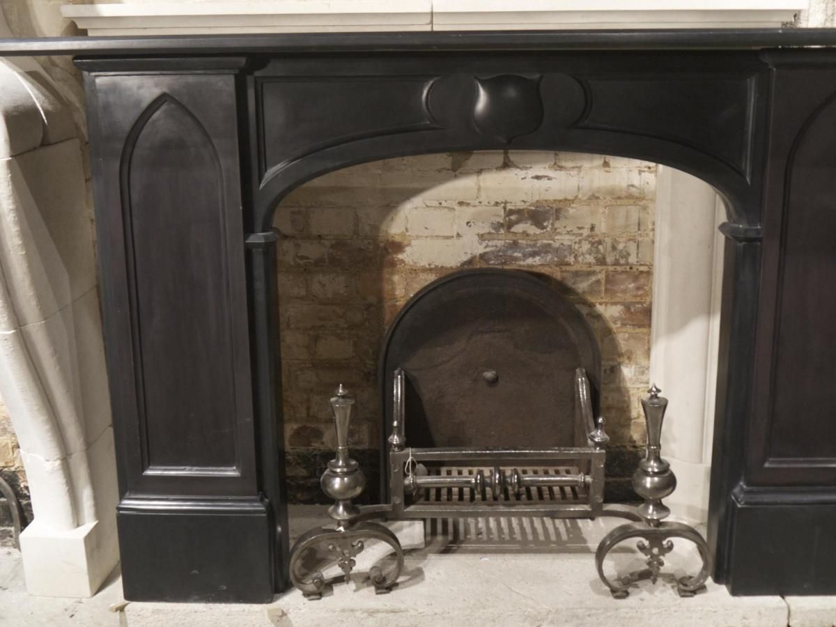 Antique Gothic Slate Fireplace. One Of A Pair.  Price Is Per Fireplace photo Home Fixtures