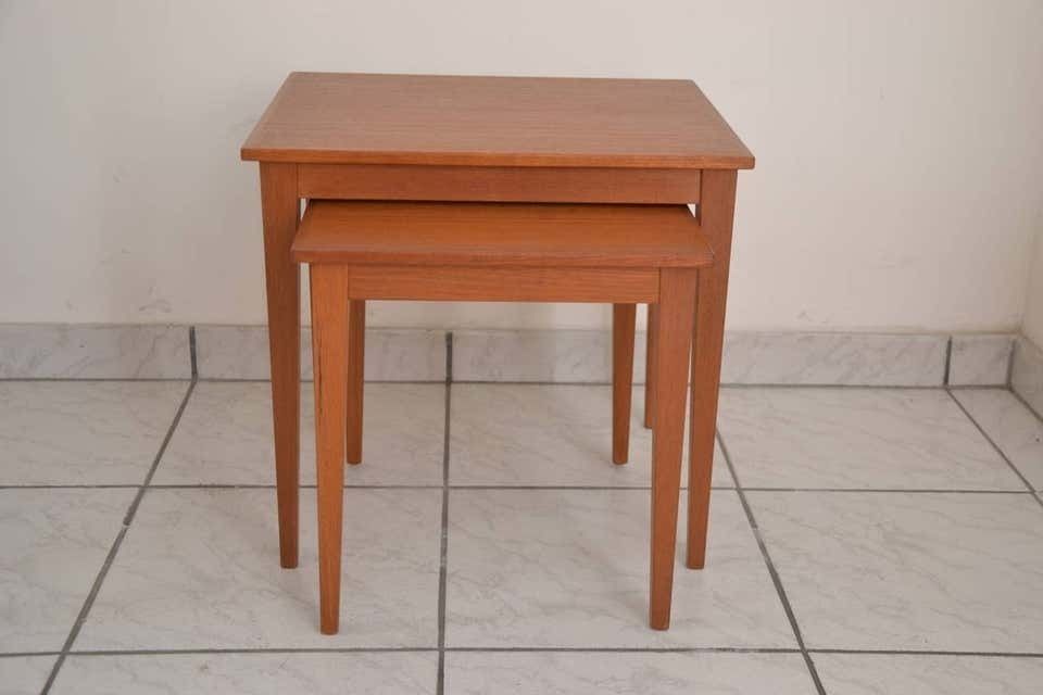 Pair Of Nesting Tables 1960 Denmark Teak Wood photo furniture