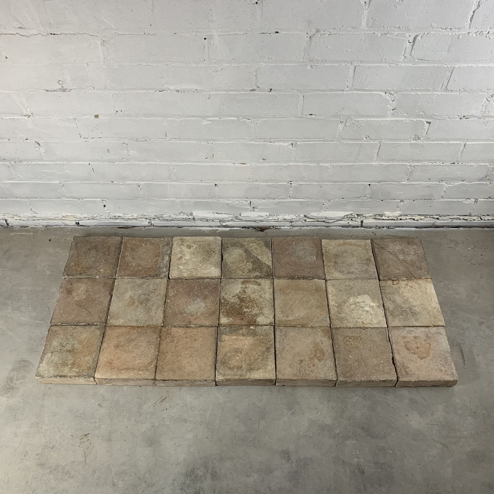 Batch Of 21 Reclaimed 6 Inch Buff Pamments Tiles photo furniture