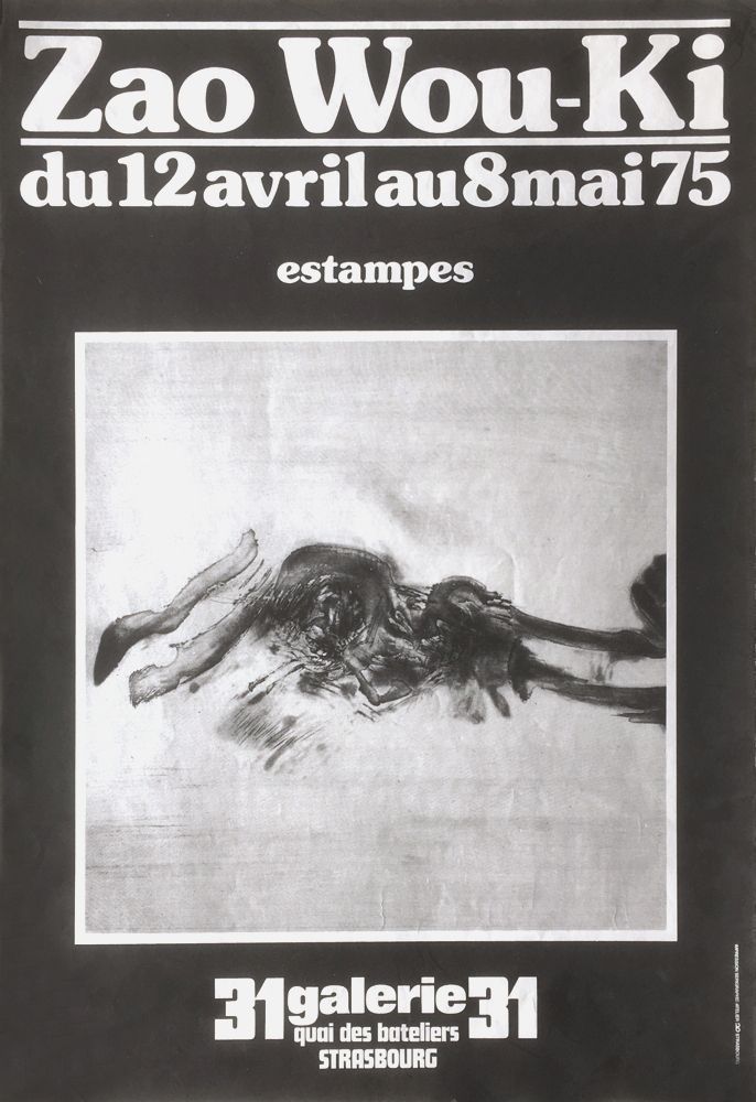 Zao Wou Ki   Poster In Photo Serigraph   Exhibition Gallery 31 Strasbourg 1975