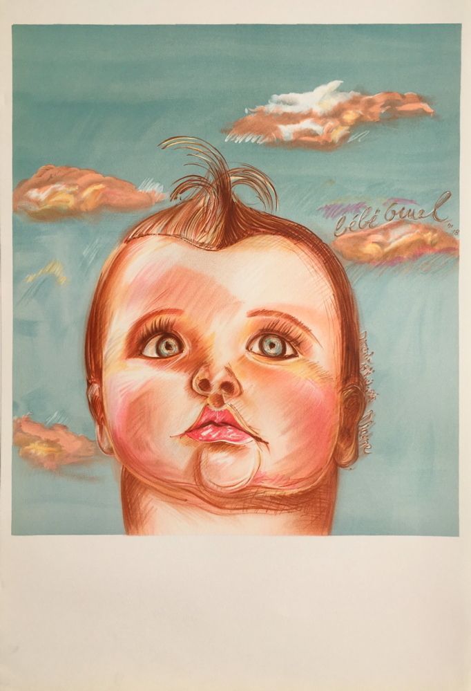 Chanel Diagne (1953 )   Lithography   Cruel Baby Poster Before The Letter 1988