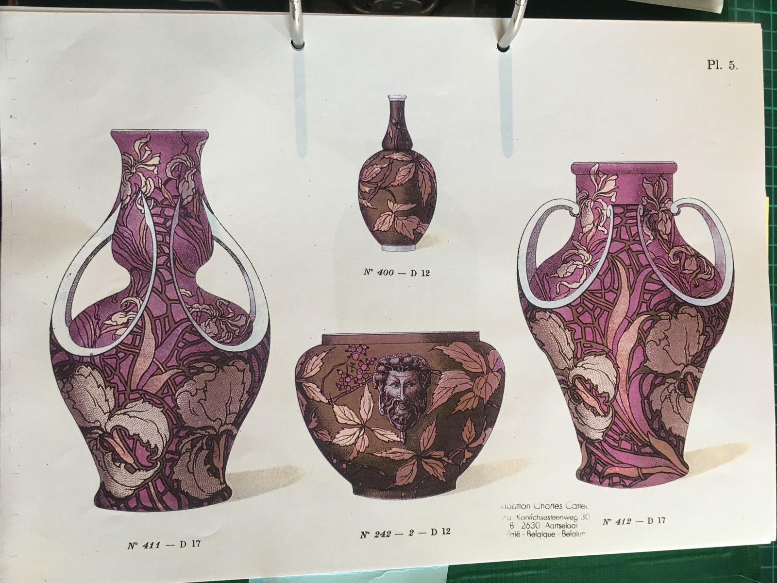 Boch Keramis Very Rare Art Nouveau Garnituren Set Of 3 Vases By Emile Diffloth photo buy