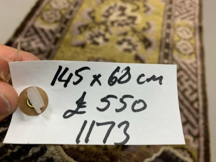 photo for sale Antique Chinese Pao Tao Rug 145x68 Cm, Wool, Gold And Brown