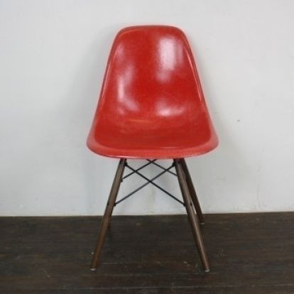 Eames Herman Miller Dsw Side Chair In Red