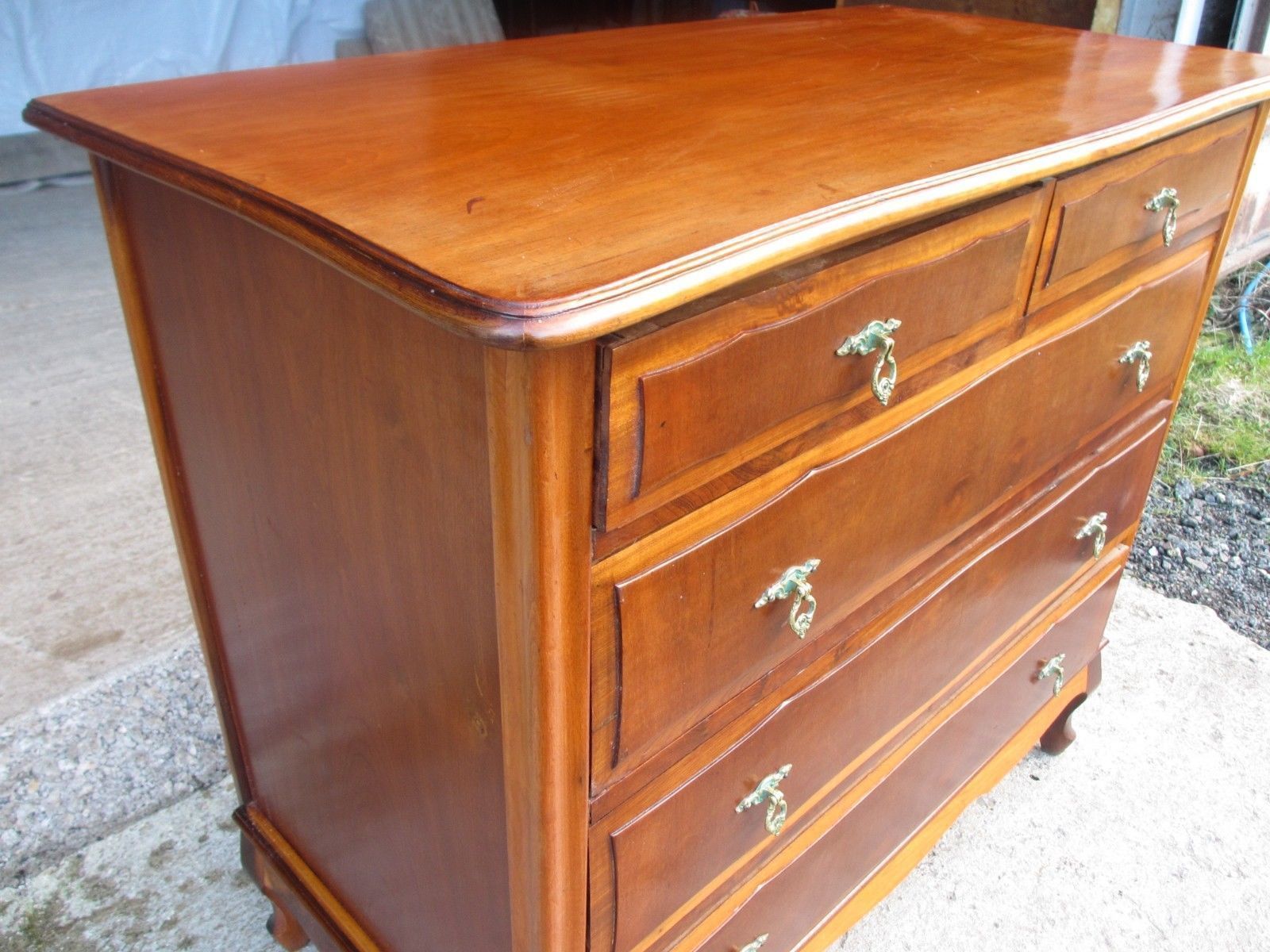 Mahogany Chest Of Drawers With Brass Handles photo for sale