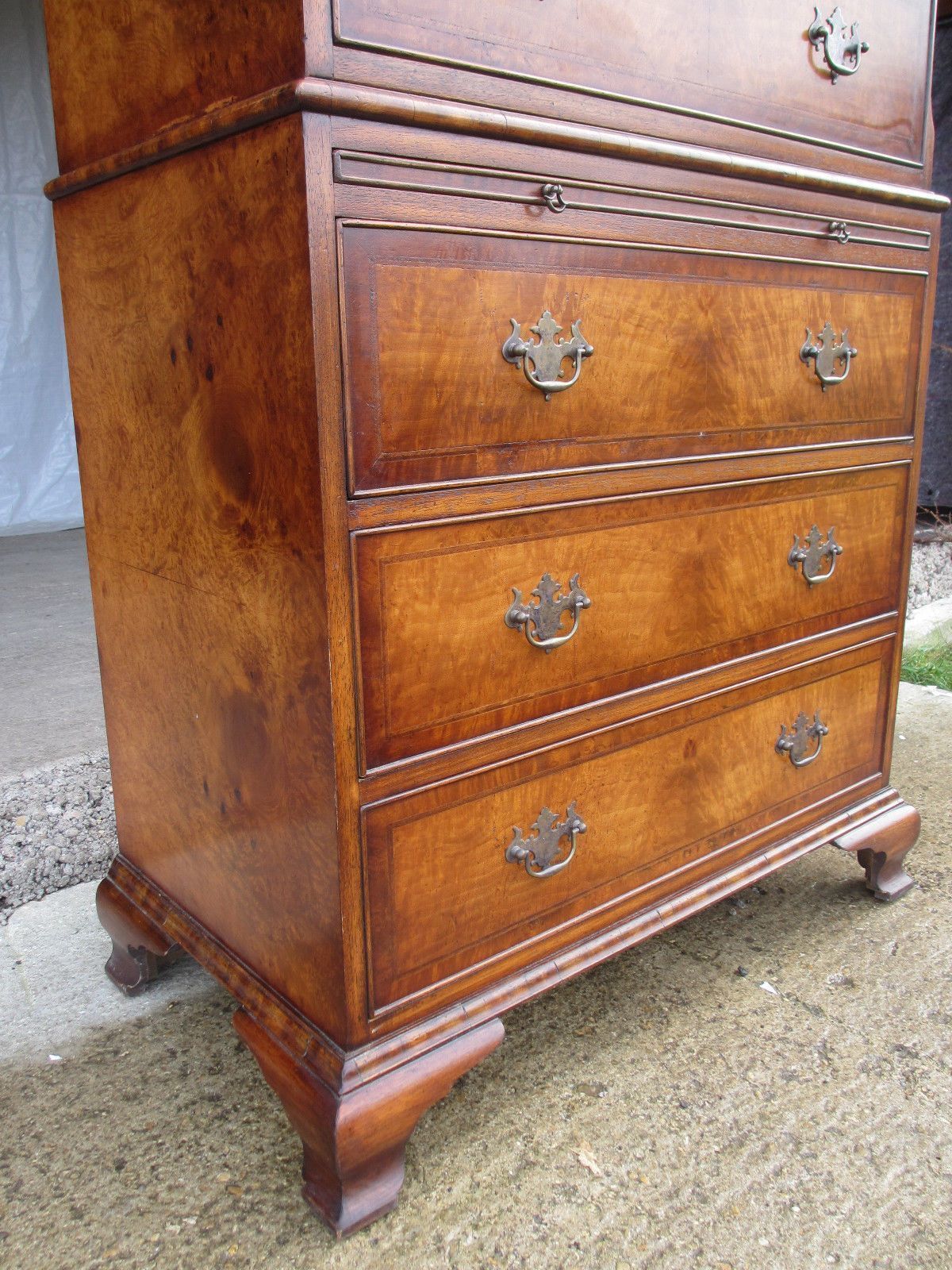 Georgian Style 1920s Chest On Chest Burr Walnut photo for sale