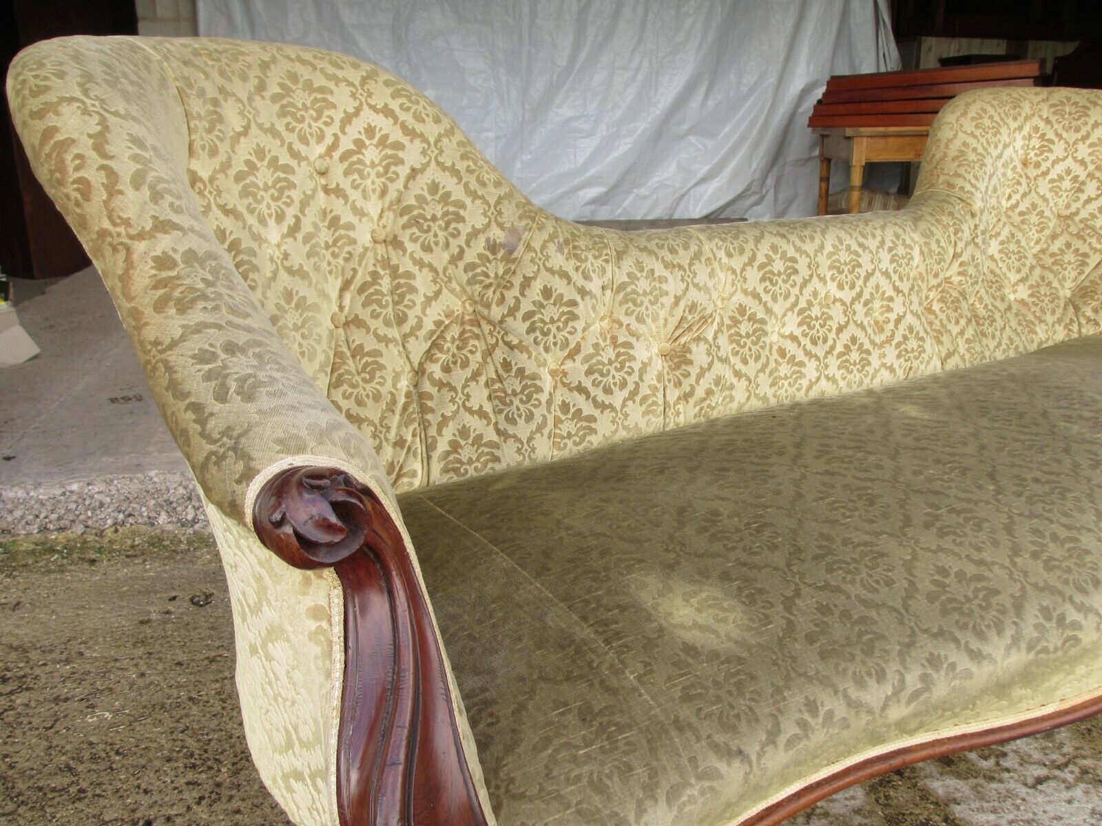 Early Victorian Mahogany Showood Twin High Back Sofa Settee photo Furniture