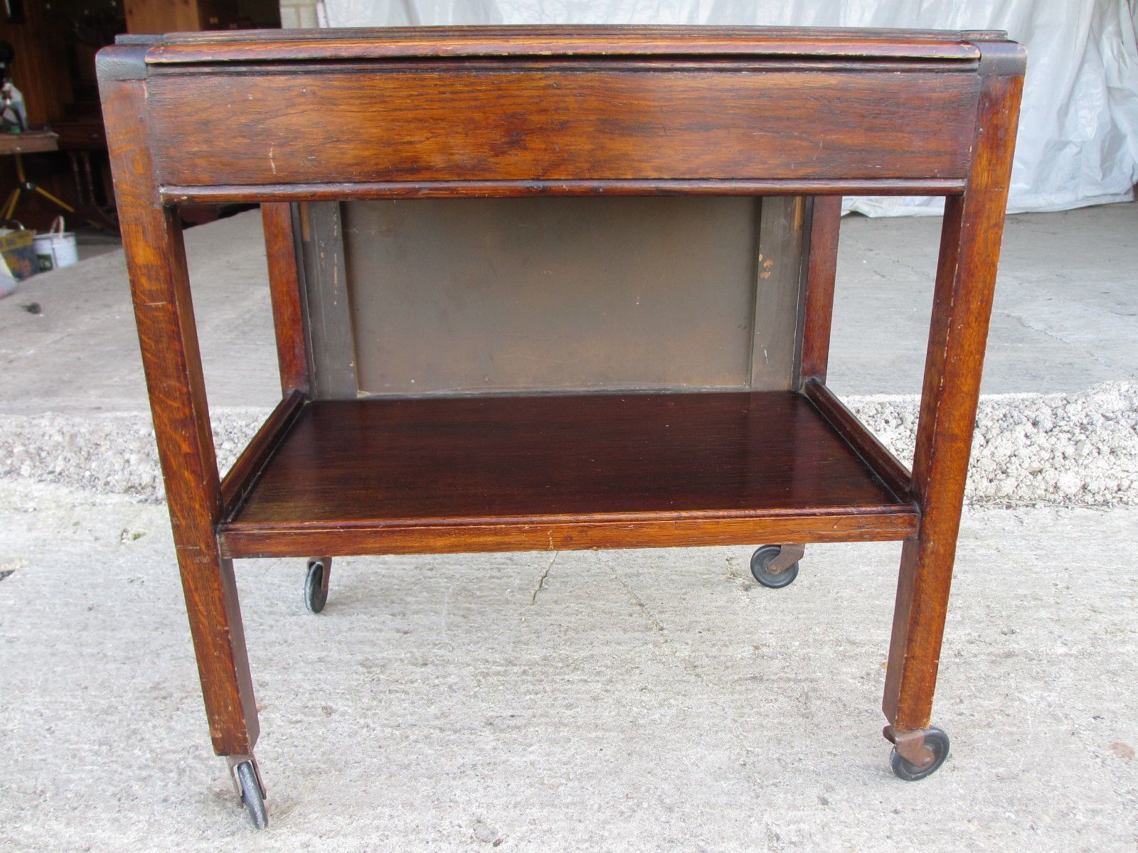 Oak Extending Table/Tea Trolley Cutlery Drawer On Castors C1920 photo Furniture