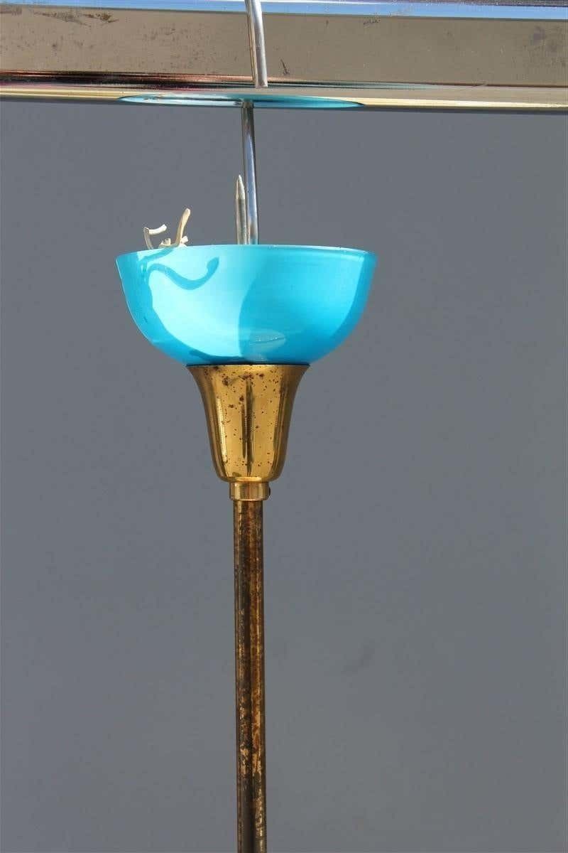 photo furniture Round Midcentury Chandelier Seguso Design Colored Glass 1950s Brass Gold