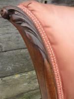 Unusual Victorian Rosewood Upholstered Scroll Back Nursing Chair photo buy
