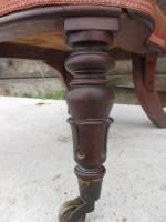 photo for sale Unusual Victorian Rosewood Upholstered Scroll Back Nursing Chair