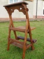 Victorian Gothic Oak Chair/Kneeler With Fretted Top photo vintage