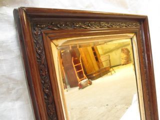 Victorian Carved Floral Mahogany And Gilt Framed Bevel Glass Wall Hanging Mirror photo Home Decor