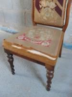 Victorian Mahogany And Original Floral Tapestry Upholstered Nursing Chair photo for sale