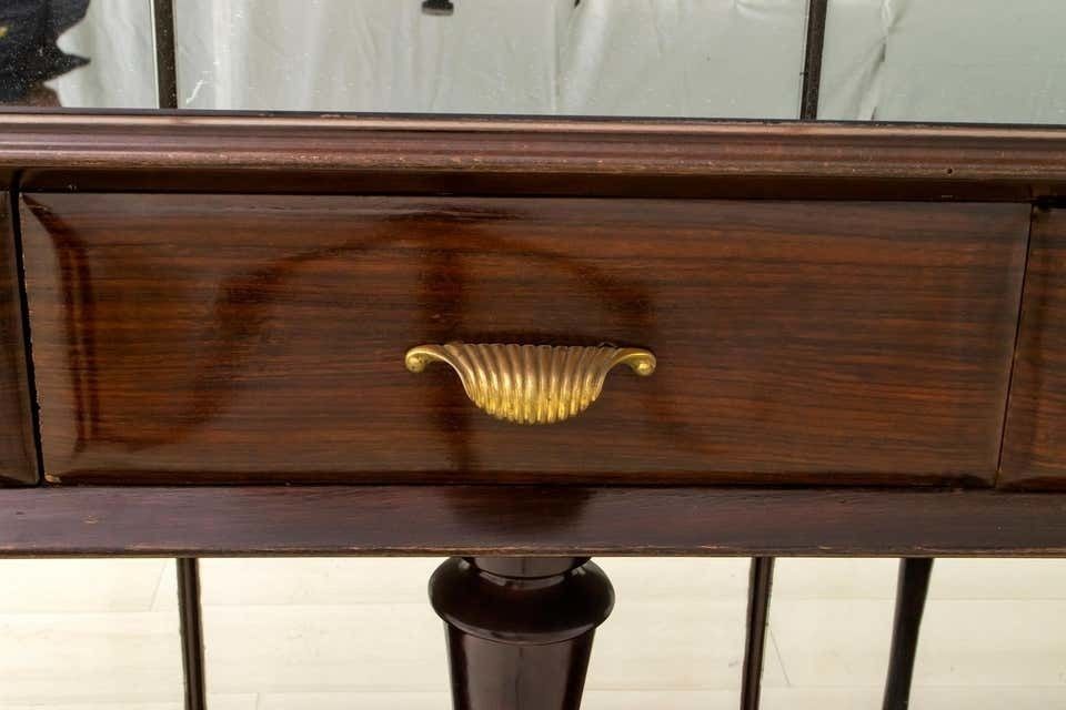 photo furniture Guglielmo Ulrich Mid Century Modern Italian Walnut Mirrored Sideboard, 1940s
