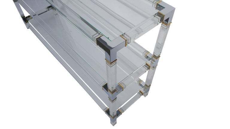 Lucite And Brass Console Table From Charles Hollis Jones photo furniture