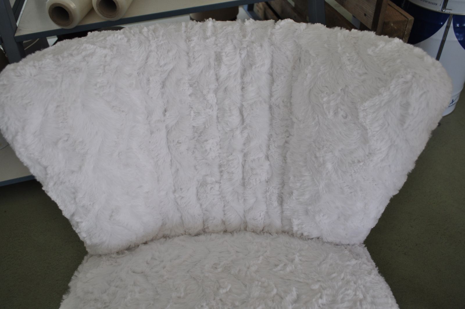 Pair Of Cocktail Chairs White Faux Fur photo furniture