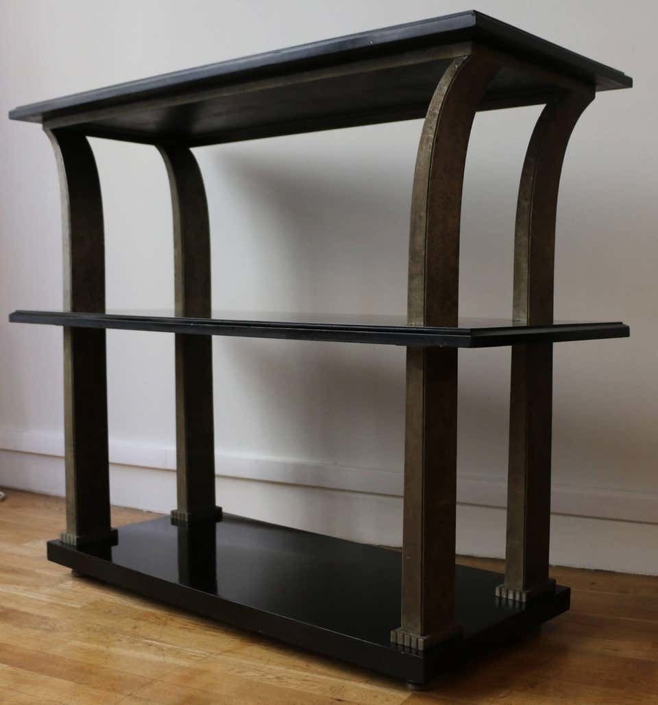 Stunning Metal And Wood Console By Edgar Brandt, Art Deco, France, 1920s photo Furniture