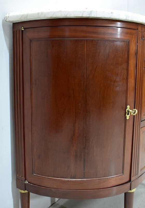 Furniture Small Mahogany Half Moon Buffet / Commode, Louis XVI Period   Xviiith photo