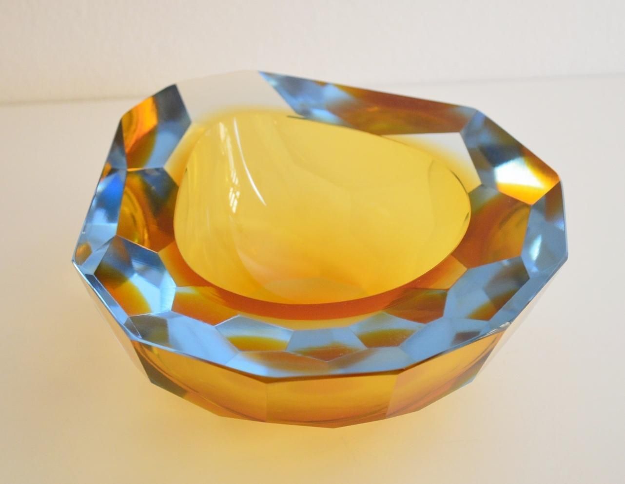 Murano Sommerso Ashtray By Flavio Poli, 1950s photo vintage