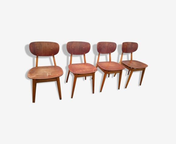 Set Of 4 Sb13 Lounge Chairs & Table By Cees Braakman For Pastoe, 1950 S