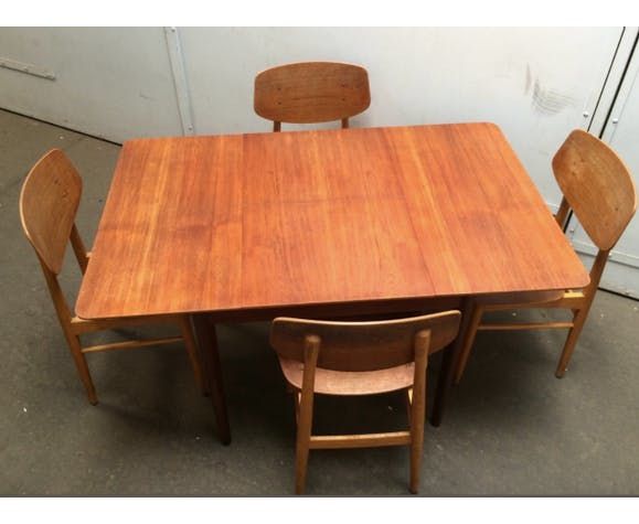 Set Of 4 Sb13 Lounge Chairs & Table By Cees Braakman For Pastoe, 1950 S photo for sale