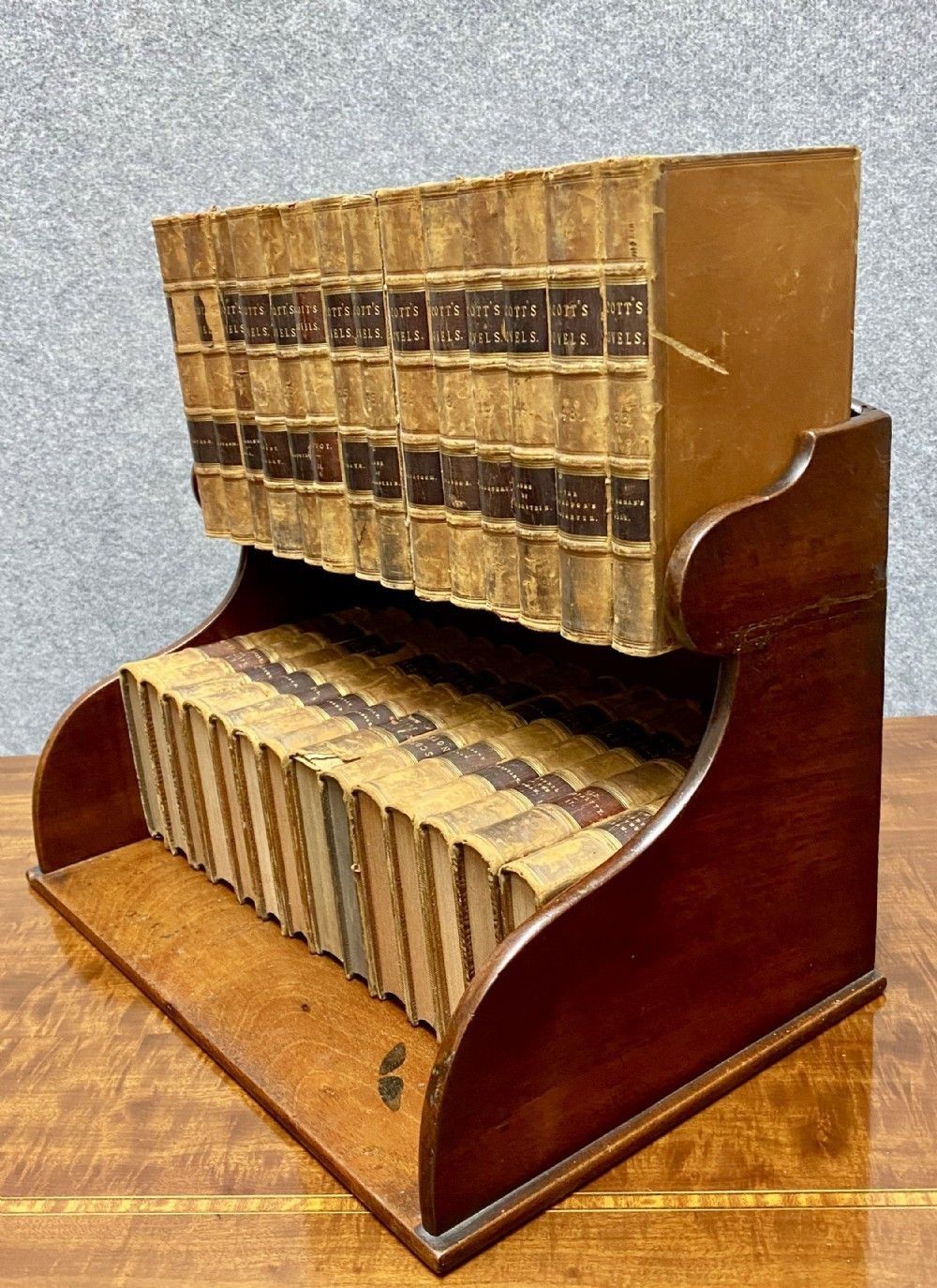 Antique Mahogany Desk Tidy Bookshelf photo furniture