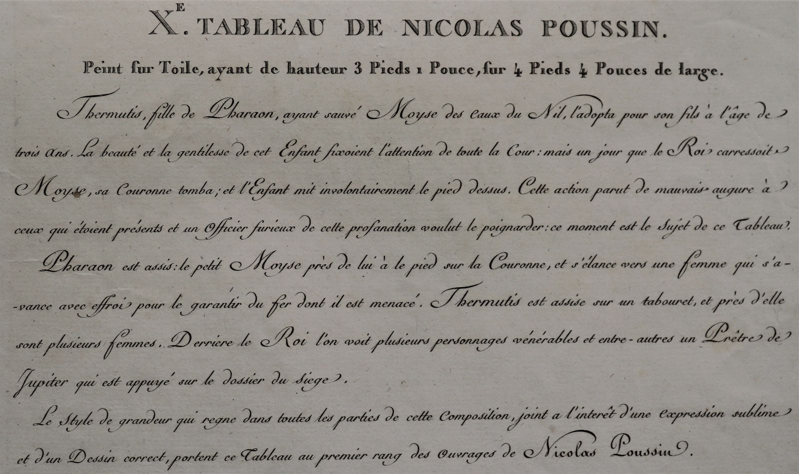 Engraving    "Moyse Marchant Sur La Couronne De Pharaon" From The Gallery Of S.A.S. Monseigneur Duke Of Orleans photo vinterior