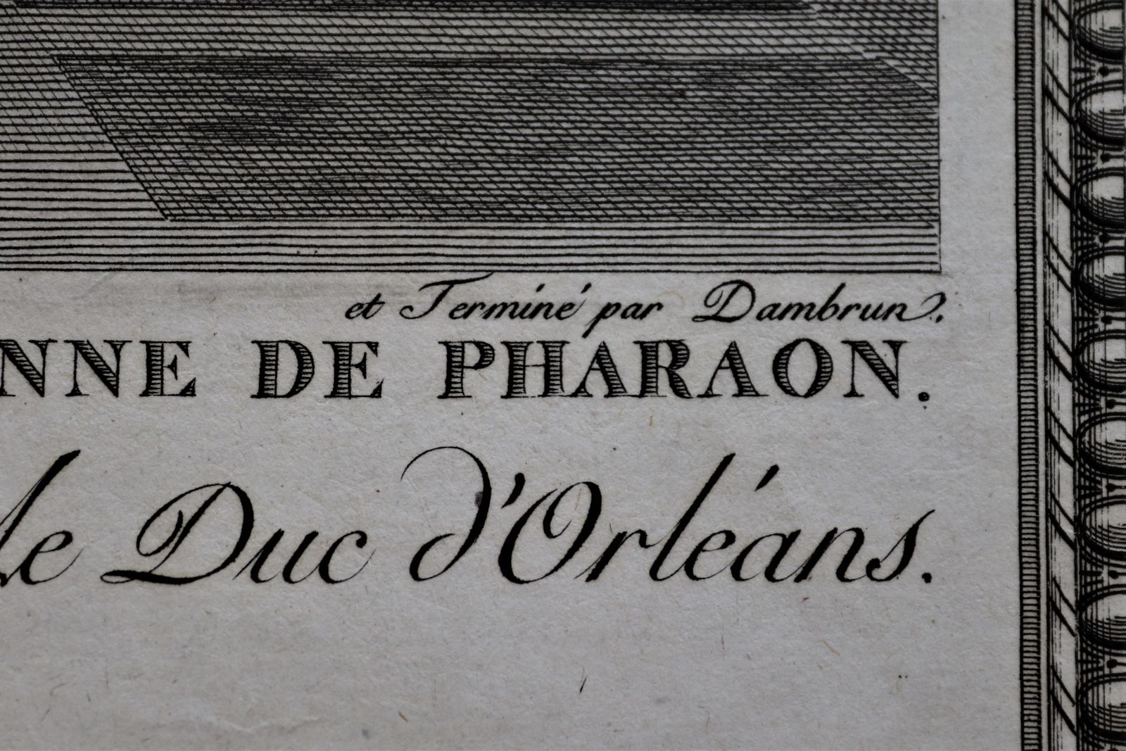 photo furniture Engraving    "Moyse Marchant Sur La Couronne De Pharaon" From The Gallery Of S.A.S. Monseigneur Duke Of Orleans