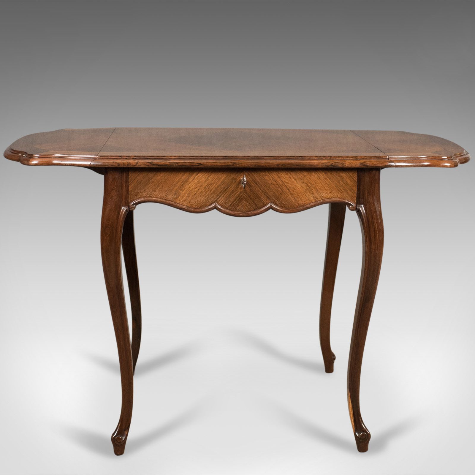 19th Century French Antique Sofa Table, Kingwood Drop Flap Occasional, C.1880 photo for sale