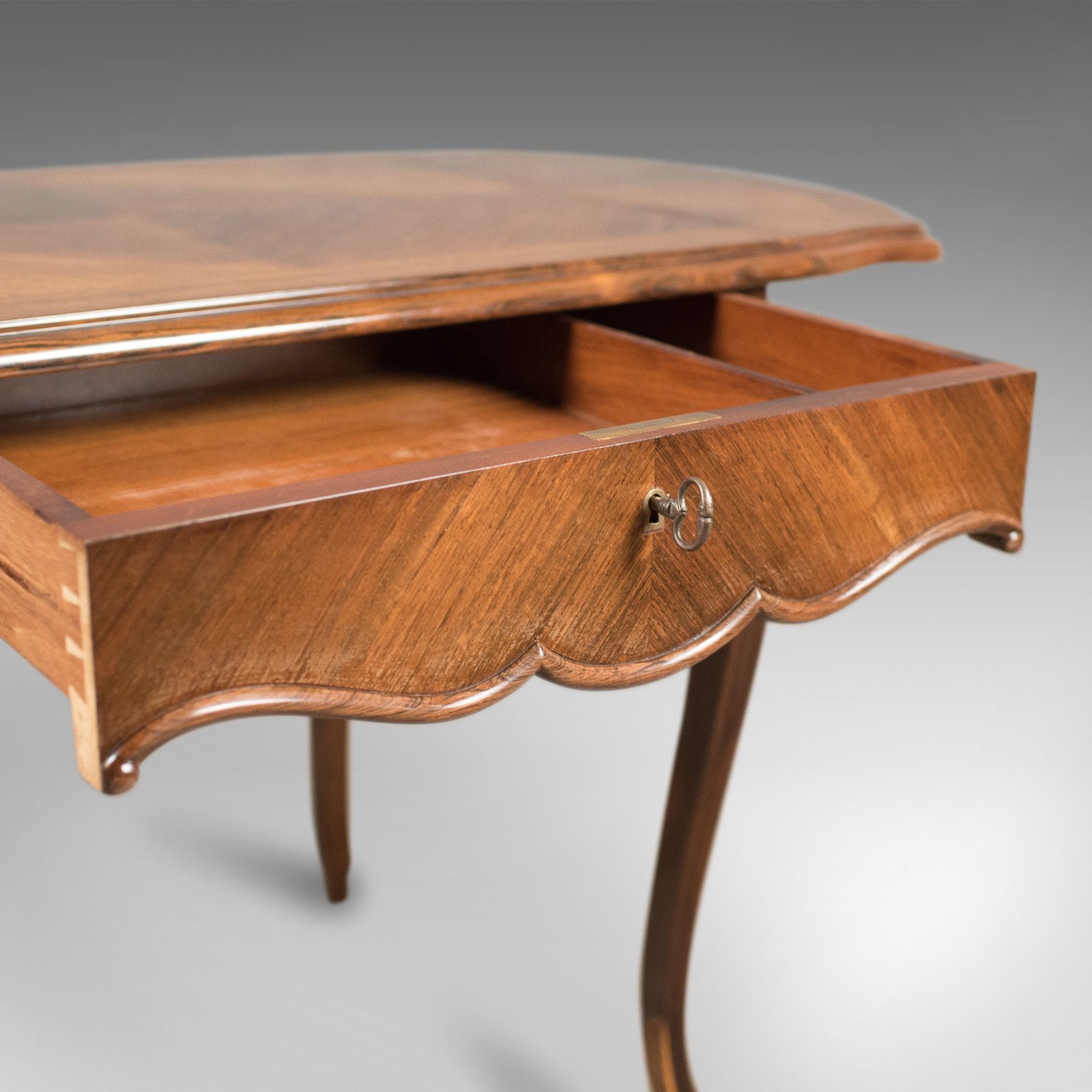 19th Century French Antique Sofa Table, Kingwood Drop Flap Occasional, C.1880 photo vinterior