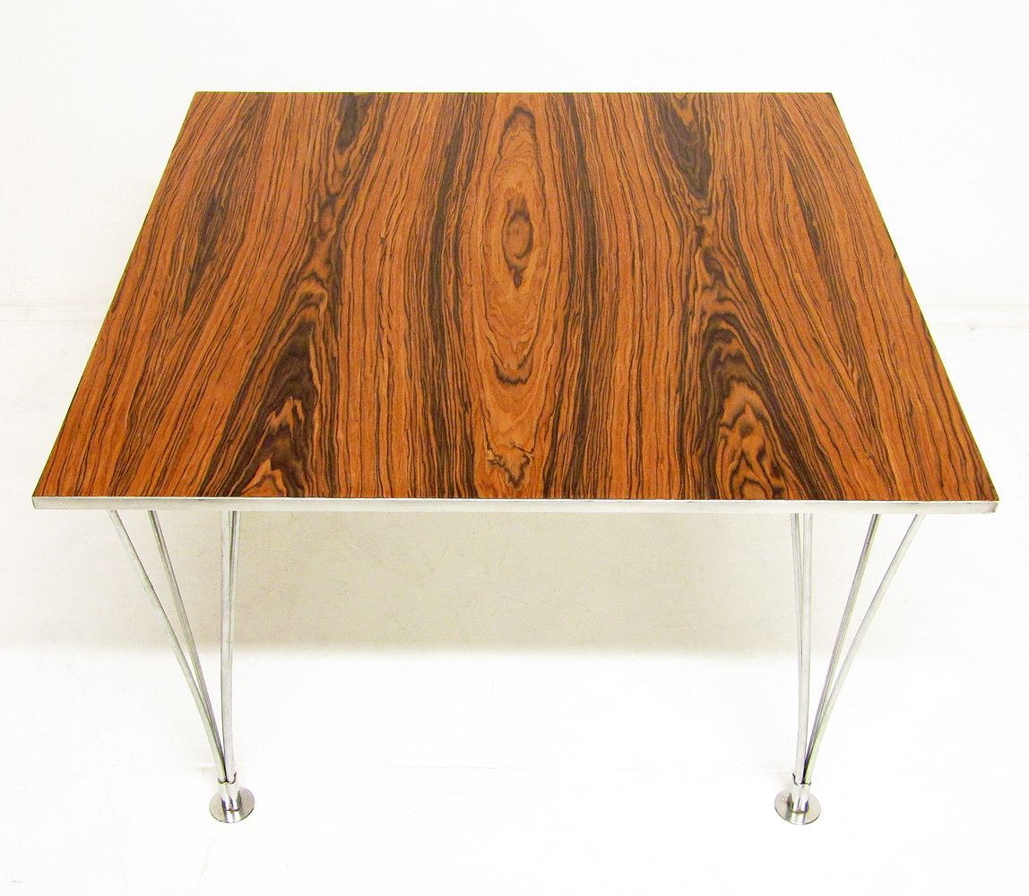 Square Coffee Table By Piet Hein & Bruno Mathsson For Fritz Hansen In Rosewood And Steel photo 400.0