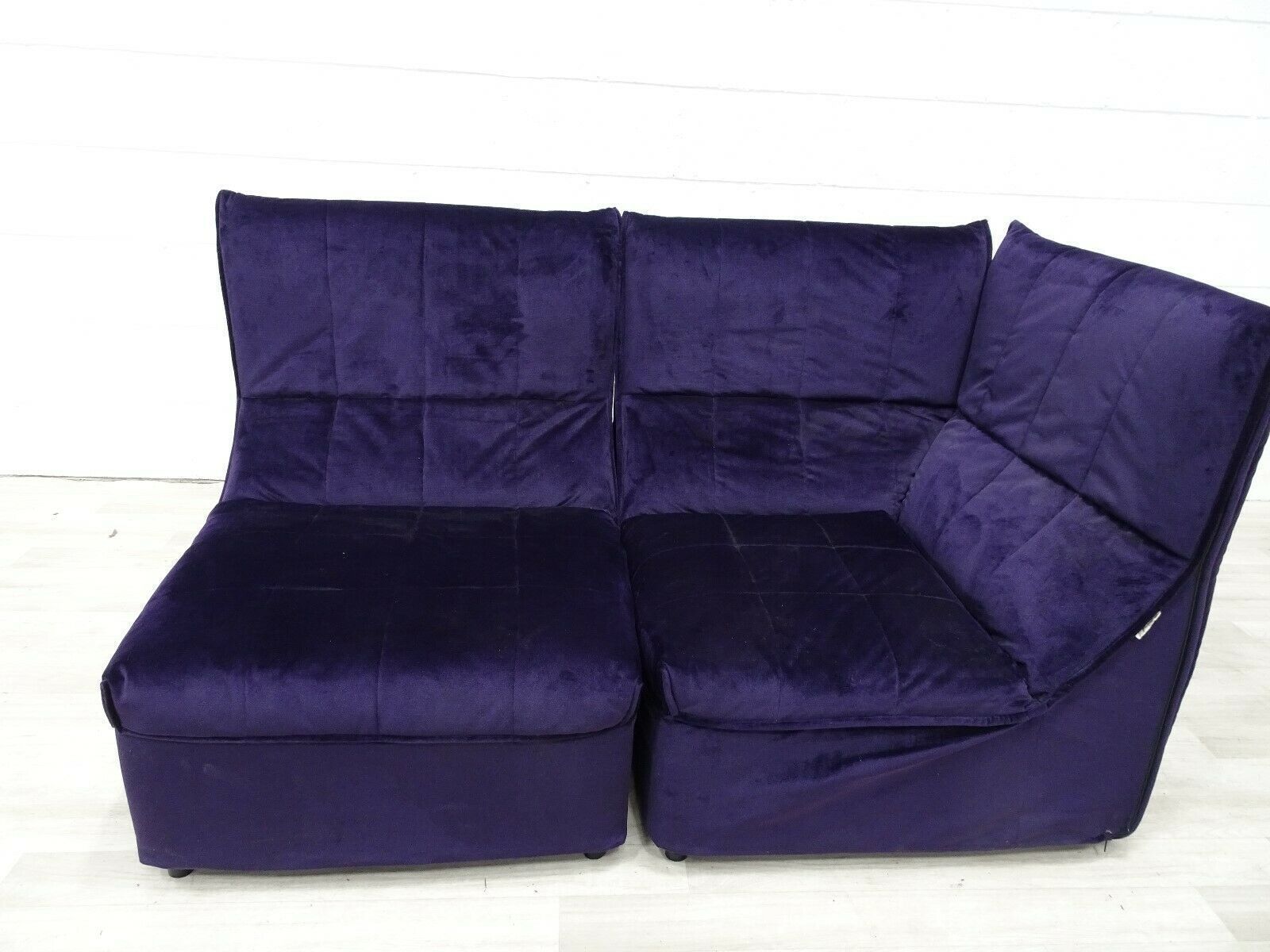 Stunning Rare Bb Italia Baia Corner And Chair In Purple Velvet photo Furniture